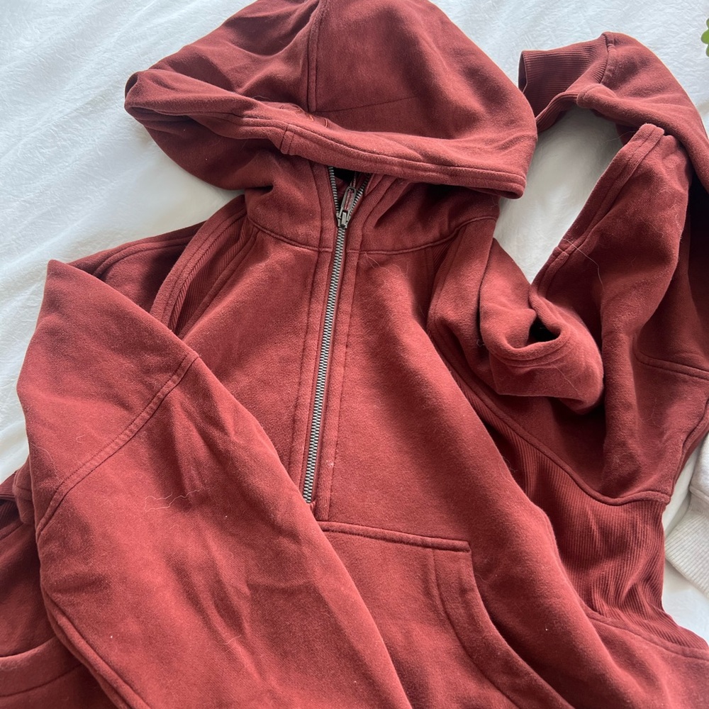 Rust Red Half-Zip Hoodie